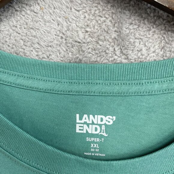 NWOT Lands' End Men's XXL Super-T Short Sleeve Green Pocket Tee - Picture 5 of 6